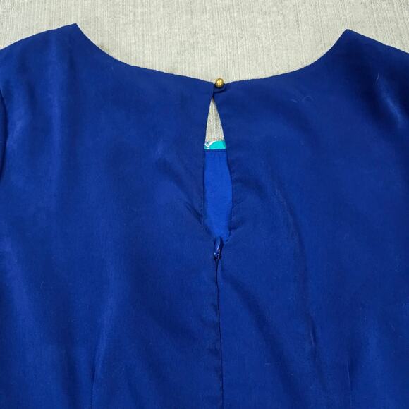 Banana Republic Wom Sz 6 Blue Short Sleeve Dress Office Professional Spring EUC - Picture 12 of 12